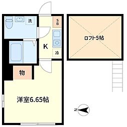 ステラマリスドゥエ 1Kの間取図画像