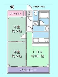 長谷川メディカルプラザ富岡 2LDKの間取図画像