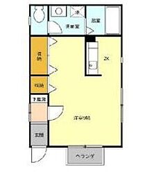 ボナール弘明寺B 1Kの間取図画像