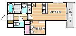 ラ・ソレイユ瑠璃 1DKの間取図画像