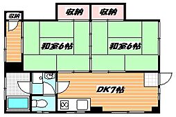 ハイネス藤澤 2DKの間取図画像