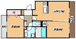 東京メトロ東西線 南行徳駅 徒歩13分の賃貸アパート 1階2LDKの間取り