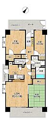 市原八幡パーク・ホームズ 3LDKの間取図画像