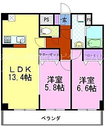 クラティオ 2LDKの間取図画像