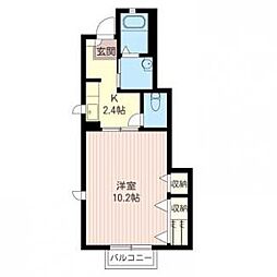 ハイツフォレストM 1Kの間取図画像