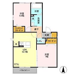 コリーヌC 2LDKの間取図画像
