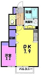 フォーゲルテラスブラウ4 1DKの間取図画像