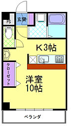 M.グリーンハーモニー 1Kの間取図画像