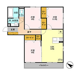 ショコラ 3LDKの間取図画像