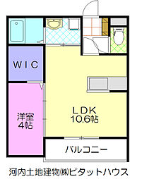 MM93 ワンルームの間取図画像