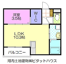 MM93 1LDKの間取図画像