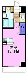 グラースリオ ワンルームの間取図画像