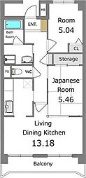 リバティオーク 1SLDKの間取図画像