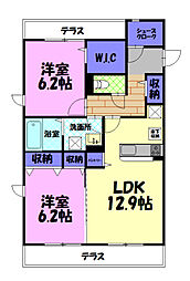 ヴィラ・ウィステリア 2LDKの間取図画像