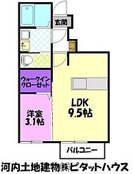 セプター 1LDKの間取図画像