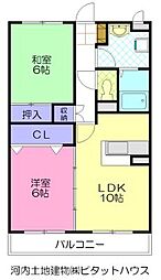 マンションドリーム 2LDKの間取図画像