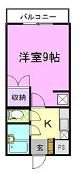 カスティール・イン宇都宮 1Kの間取図画像