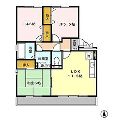 パルティール・ハイツ 3LDKの間取図画像