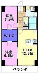 グラースリオ 2LDKの間取図画像