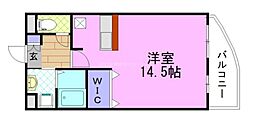 パピーガーデン ワンルームの間取図画像