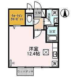 メナー泉 ワンルームの間取図画像
