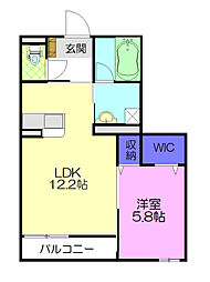 エム.グラード 1LDKの間取図画像