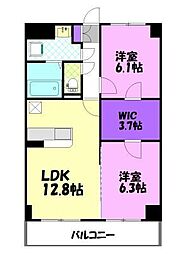 アドラール 2LDKの間取図画像