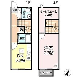 グランディパレスD 1DKの間取図画像