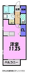 ビーライン686E 1Kの間取図画像