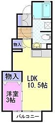 ビューラーKENC 1LDKの間取図画像