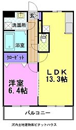 エクセルショールさくら 1LDKの間取図画像