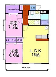 Y&MTAKAHASHI1 2LDKの間取図画像