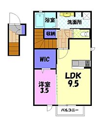 プログレA 1LDKの間取図画像