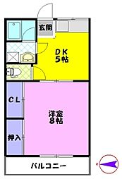 コーポいわもと 1DKの間取図画像
