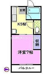 コモード石井町1 1Kの間取図画像