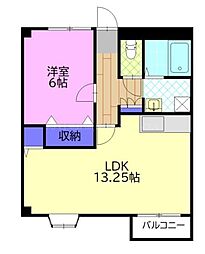 メッツ大野 1LDKの間取図画像