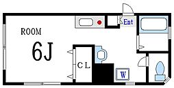 都営新宿線 一之江駅 徒歩3分の賃貸マンション 1階ワンルームの間取り