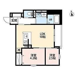 江戸川区一之江3丁目アパート 2LDKの間取図画像