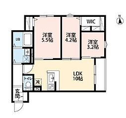 江戸川区一之江3丁目アパート 3LDKの間取図画像