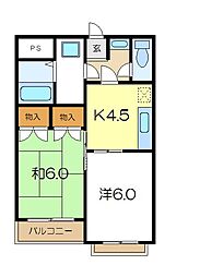 メゾンひかり 2Kの間取図画像