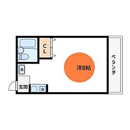 JR総武線 新小岩駅 徒歩7分の賃貸アパート 3階ワンルームの間取り