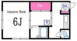 第二小泉荘 2Kの間取図画像