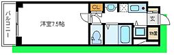 フォレストコートイースト 1Kの間取図画像