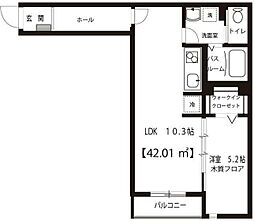 グランフェリシア 1LDKの間取図画像
