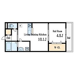 リブリ・ココシャンブル 1LDKの間取図画像