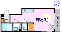 チアフルコート ワンルームの間取図画像