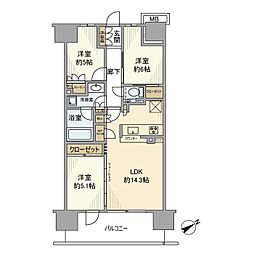 PREMIST新小岩RENAI 3LDKの間取図画像