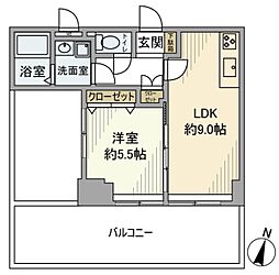 キャッスルマンション新小岩 1LDKの間取図画像