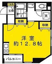 オリンピア ワンルームの間取図画像