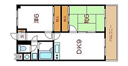 エスポワール篠崎 2DKの間取図画像